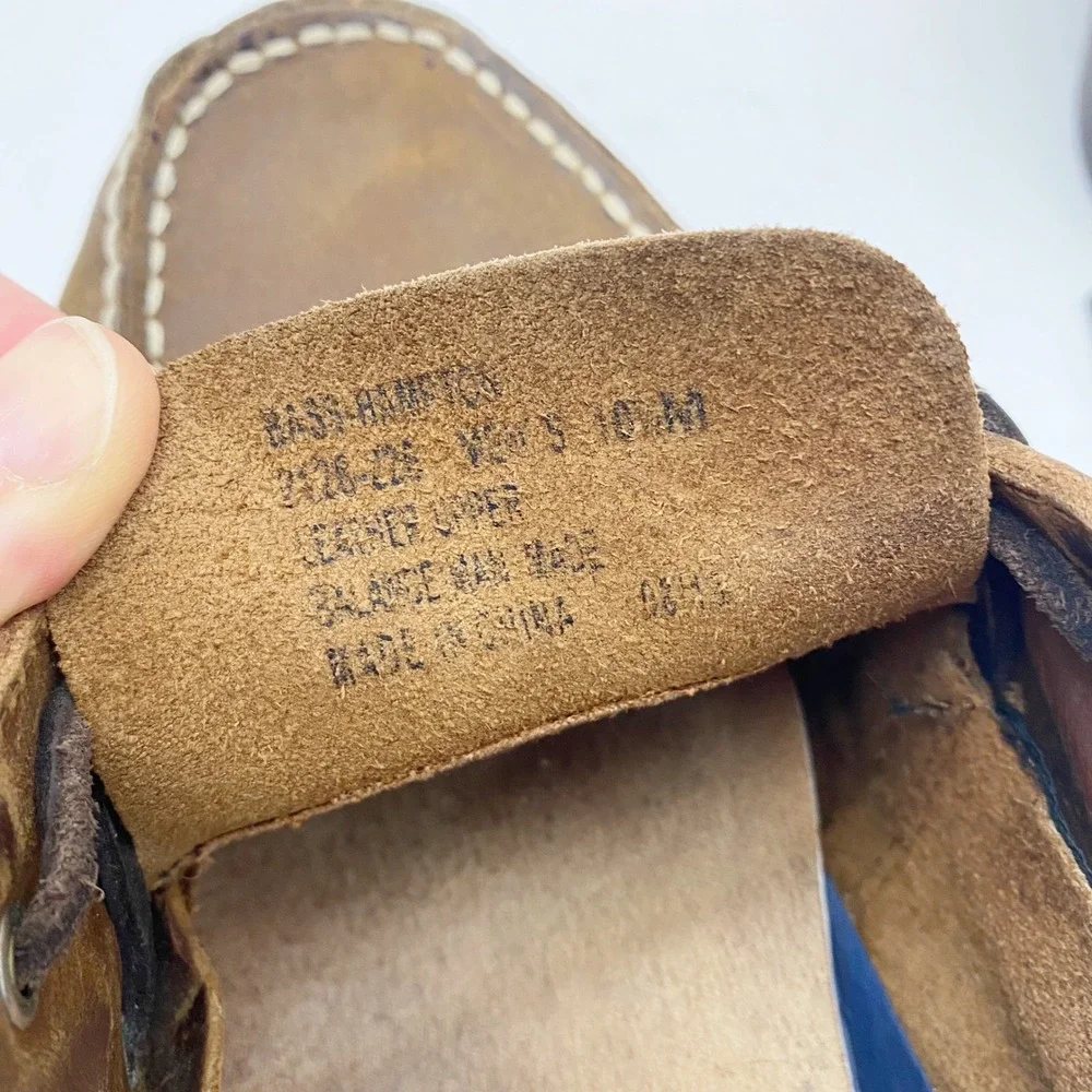 G.H. Bass Hampton Leather Lace Up Boat Shoes Mens 10.5M Brown